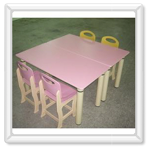 책상 (분홍) 사각세트 (의자4개포함) 
